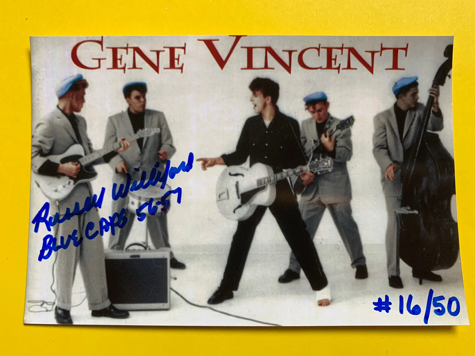 Russell Williford — 1957 Russell WILLIFORD SIGNED Gene Vincent Movie Photo Blue Caps Vintage #16/50