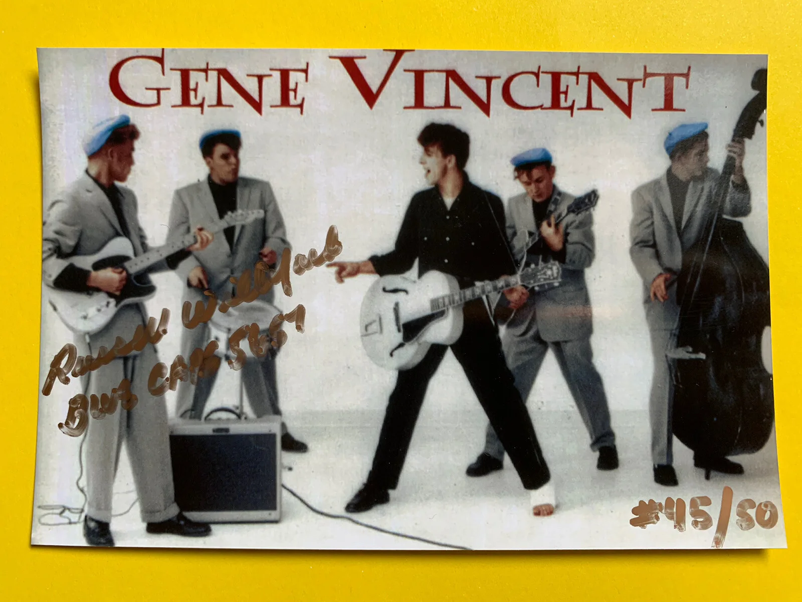 Russell Williford — 1957 Russell WILLIFORD SIGNED Gene Vincent Movie Photo Blue Caps Vintage #45/50