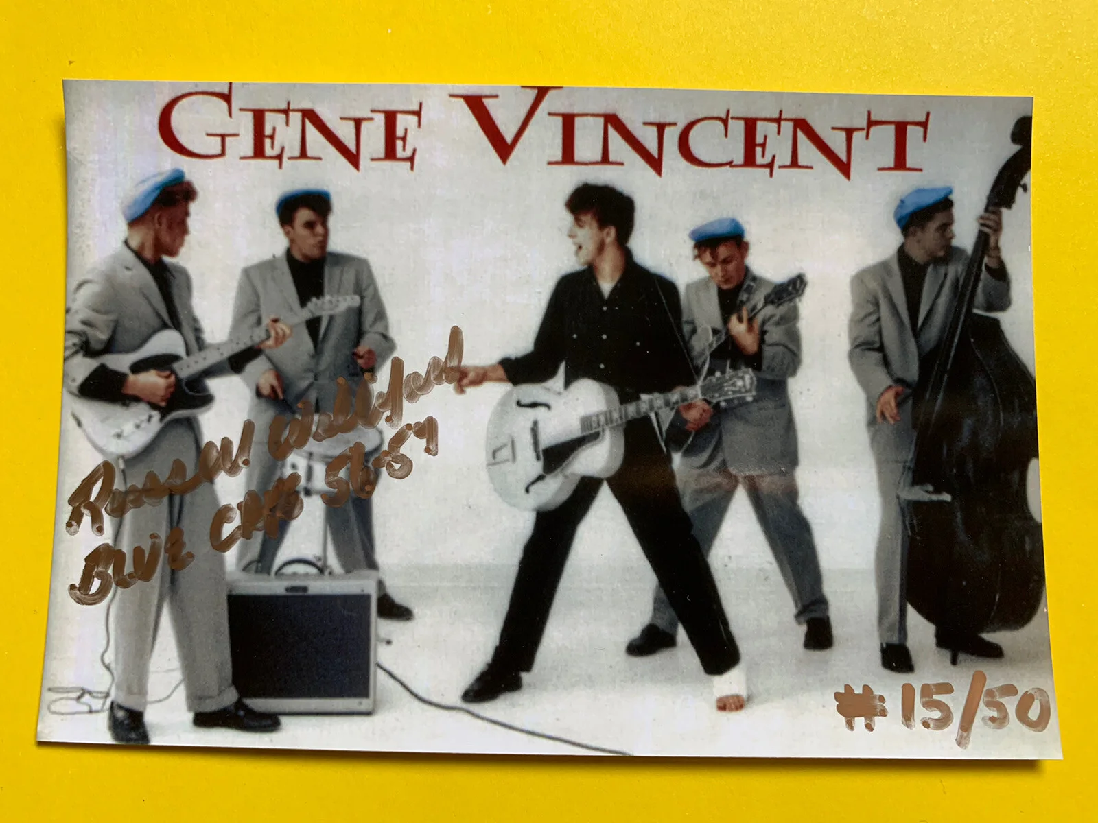 Russell Williford — 1957 Russell WILLIFORD SIGNED Gene Vincent Movie Photo Blue Caps Vintage #15/50