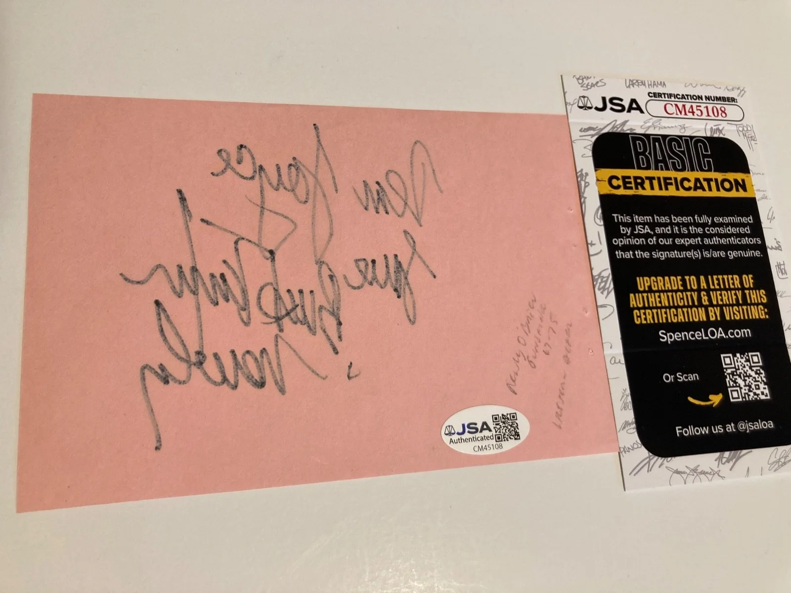 BUCK TAYLOR — BUCK TAYLOR signed 4x6 paper "GUNSMOKE", "YELLOWSTONE", "TOMBSTO JSA#CM45108, изображение 2