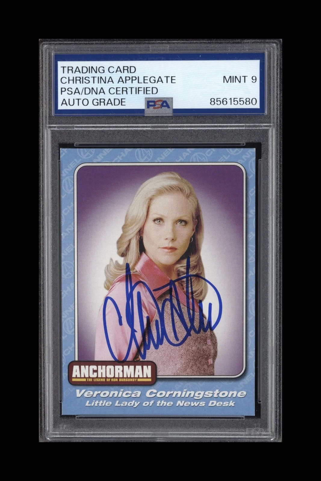 Christina Applegate signed Dreamworks 2011 Anchorman card PSA Auto 9, image 2