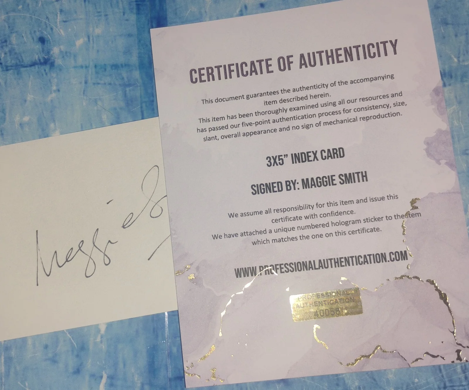 Maggie Smith Hand Signed Autograph Index Card COA - NO US TARIFFS, image 5