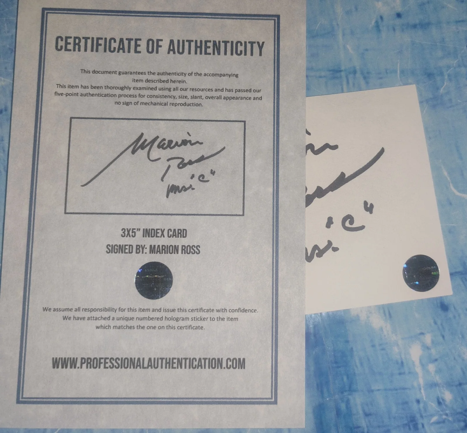 Marion Ross Hand Signed Index Card COA Mrs C Happy Days NO US TARIFFS, image 5