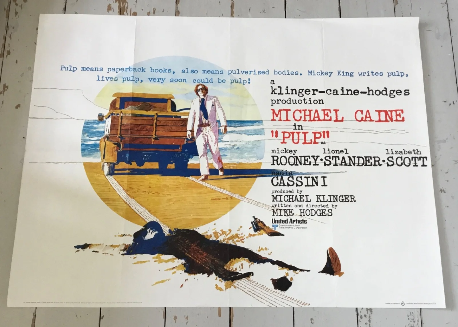 ‘PULP” Original UK Quad Poster Michael Caine Mickey Rooney 1972, изображение 2