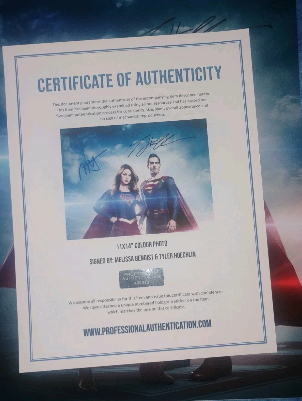 Melissa Benoist & Tyler Hoechlin Hand Signed 11x14 Photo COA - NO US TARIFF, изображение 5