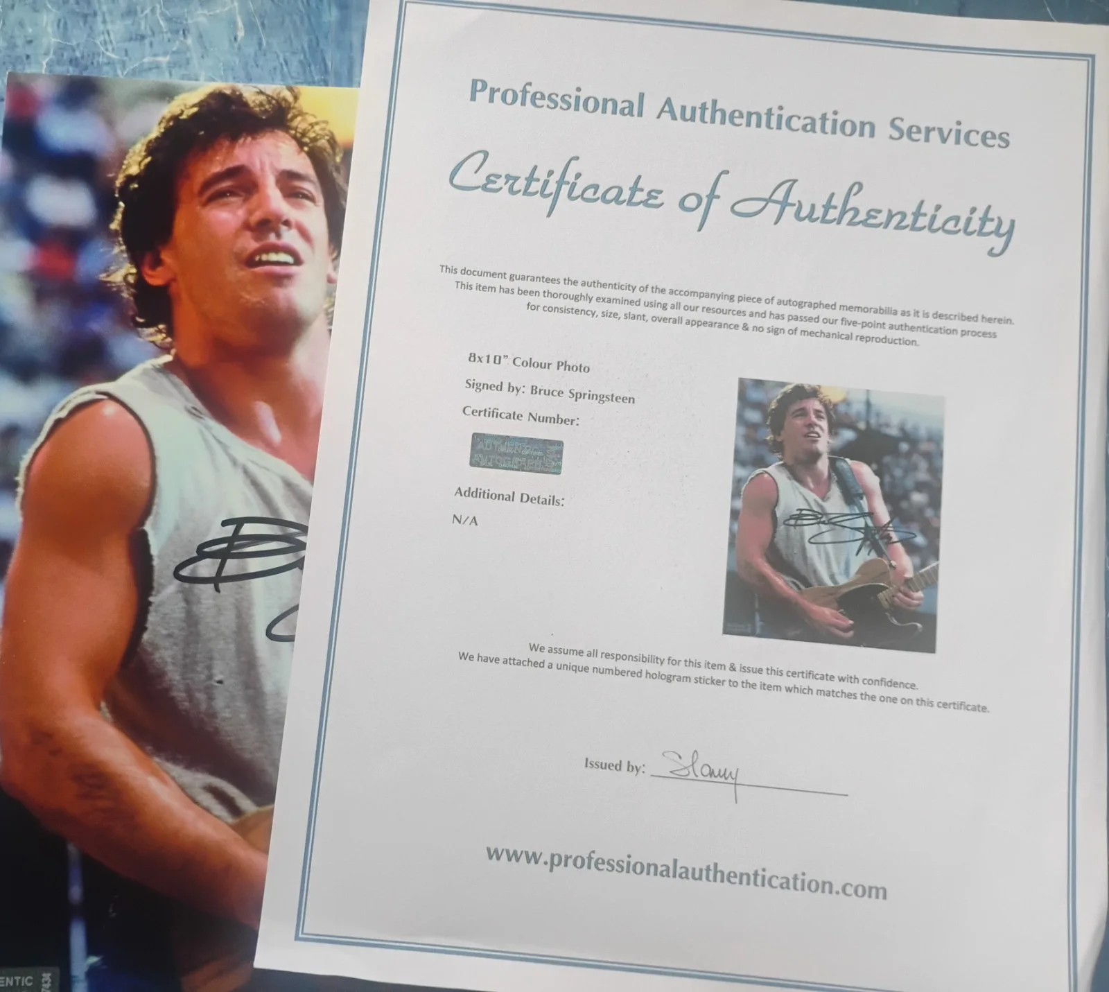 Bruce Springsteen Hand Signed Autograph 8x10 Photo COA - NO US TARIFF, image 4