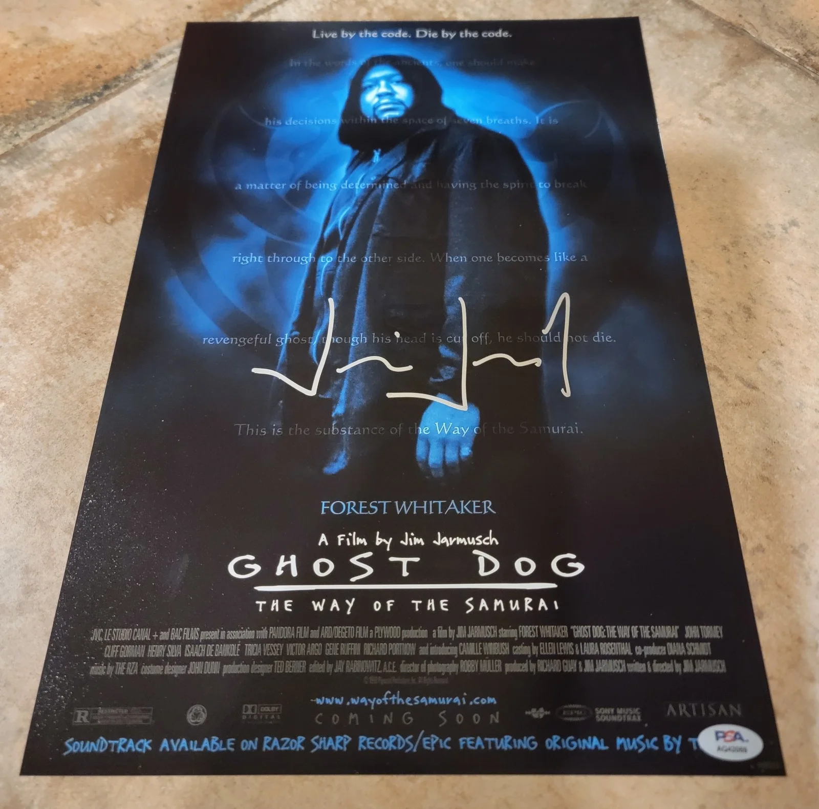 Jim Jarmusch — Jim Jarmusch signed 12x18 photo autograph PSA DNA Ghost Dog poster