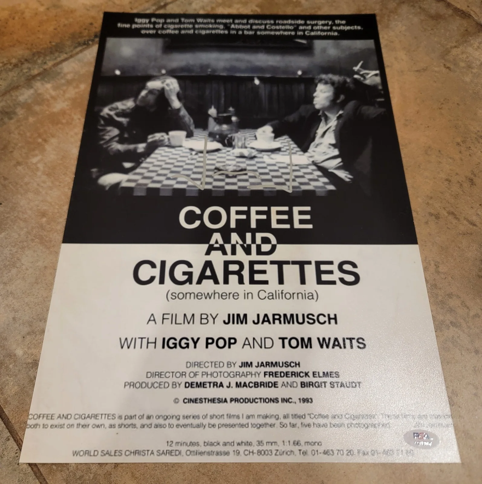 Jim Jarmusch — Jim Jarmusch signed 12x18 photo autograph PSA DNA Coffee and Cigarettes poster