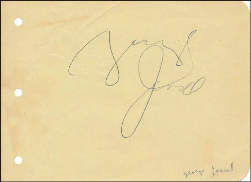 George Jessel — GEORGE JESSEL - AUTOGRAPH