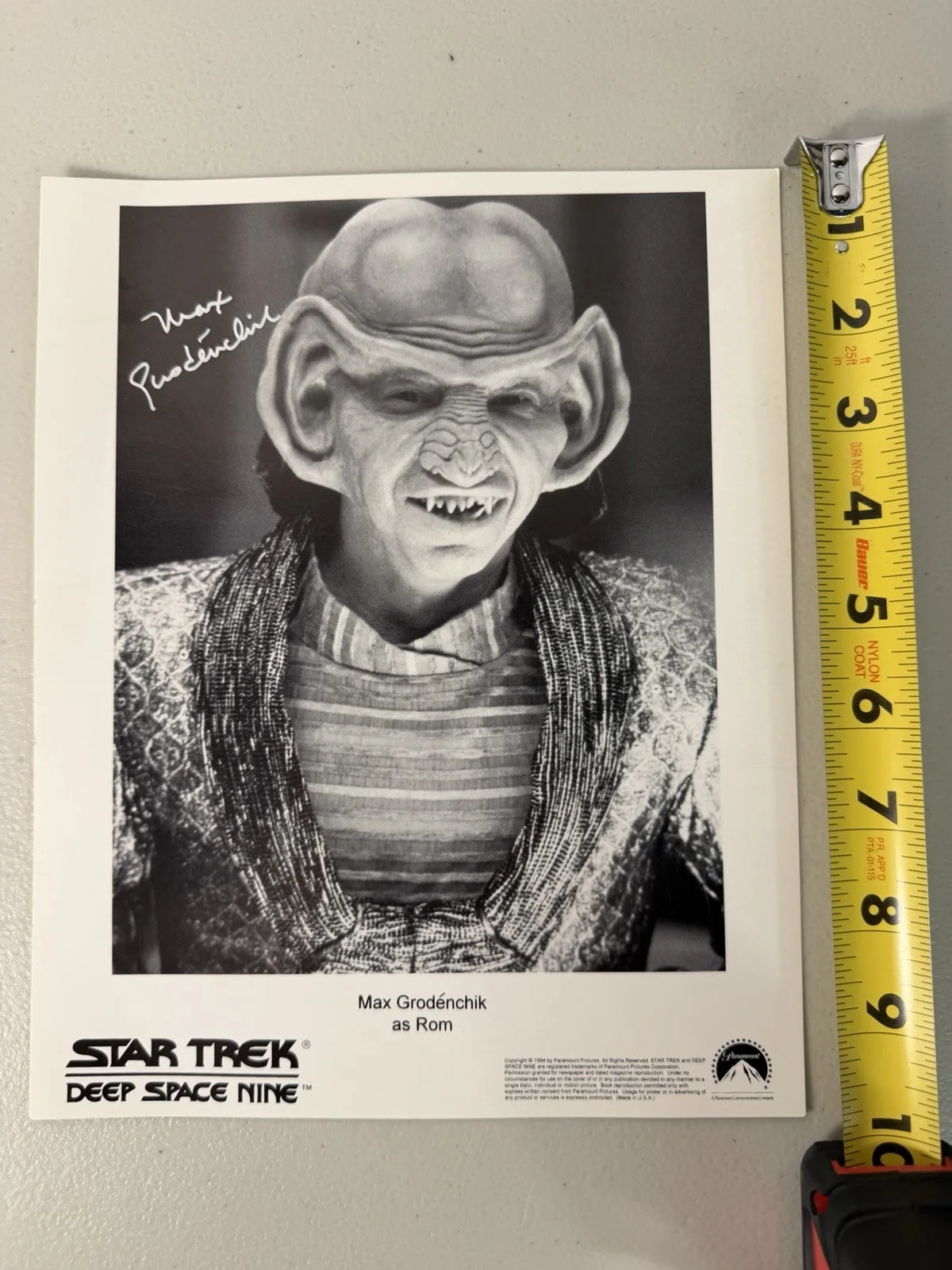 Max Grodenchik — Max Grodenchik as Rom Autograph Signature 8x10 Signed Star Trek, изображение 3