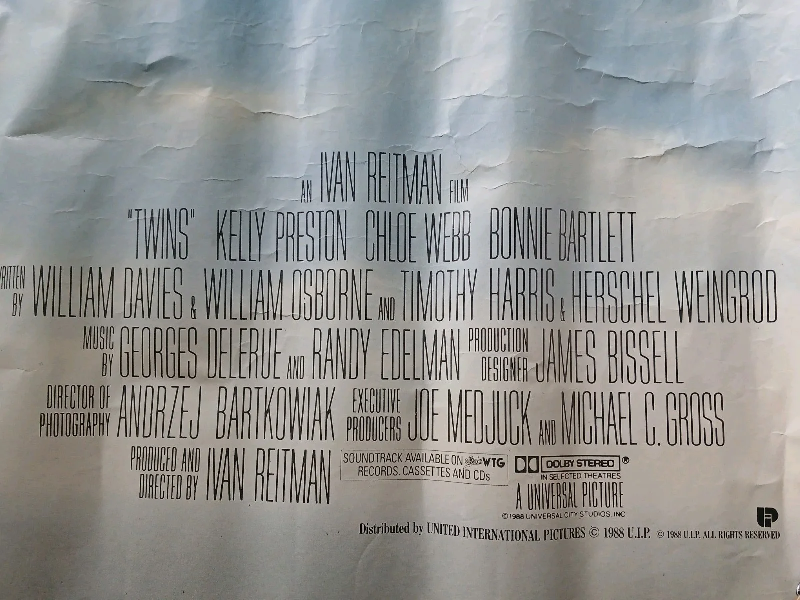 TWINS - Original UK Quad Cinema Poster - Arnold Schwarzenegger Danny DeVito, image 3