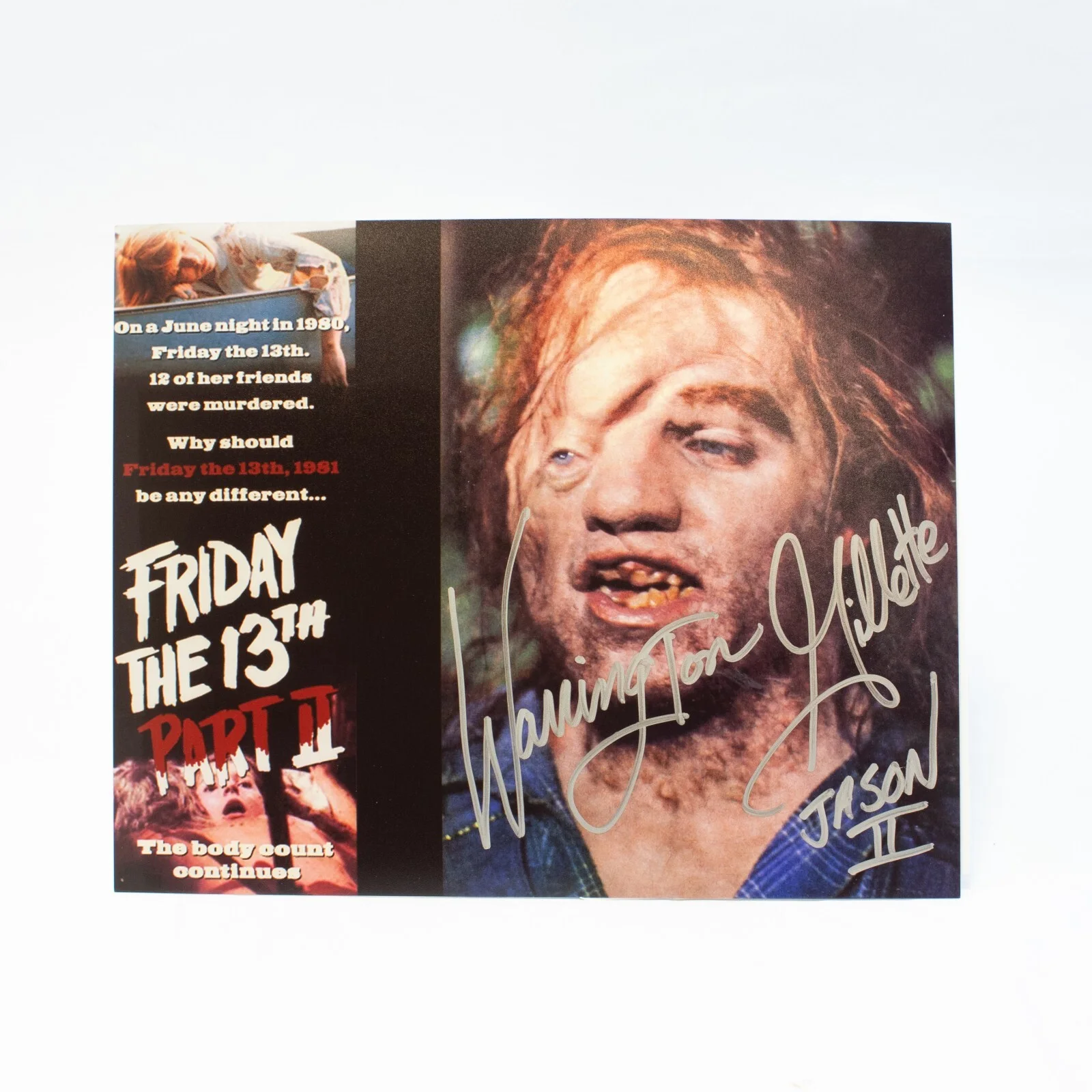 Warrington Gillette — Warrington Gillette - Jason Voorhees - Friday the 13th Part II Autographed Print