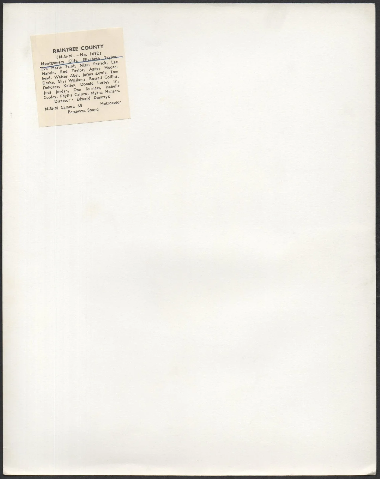 RAINTREE COUNTY 1957 Montgomery Clift, Elizabeth Taylor 10x8 STILL, image 2