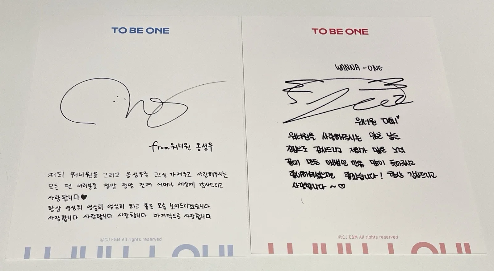 Wanna One To Be One Music Cards Ong Seong Wu & Lee Dae Hwi, изображение 2