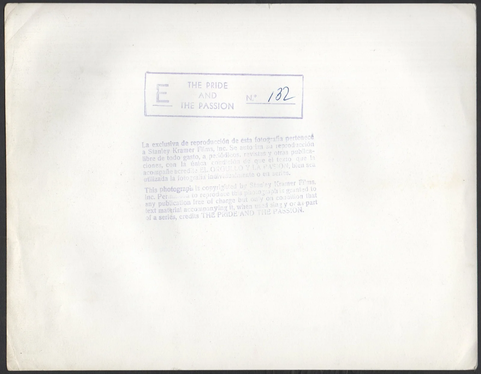 PRIDE AND THE PASSION 1957 Stanley Kramer, Franz Planer C.S. Forester 10x8 STILL, image 2