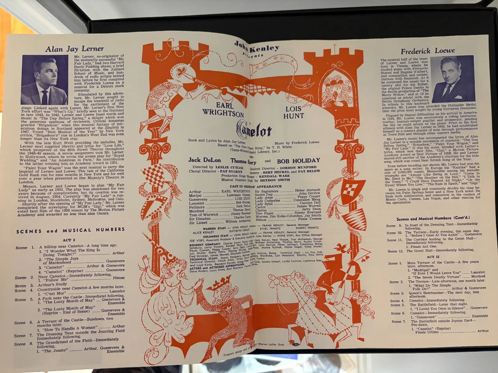 Bob Holiday — * Vintage "CAMELOT" Program SIGNED by BOB HOLIDAY, Lois Hunt, Earl Wrightson, image 3