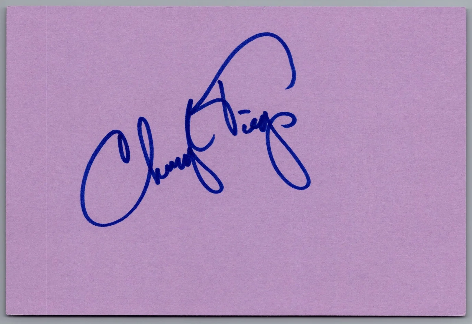 Cheryl Tiegs — Cheryl Tiegs Signed 4x6 Index Card Autographed