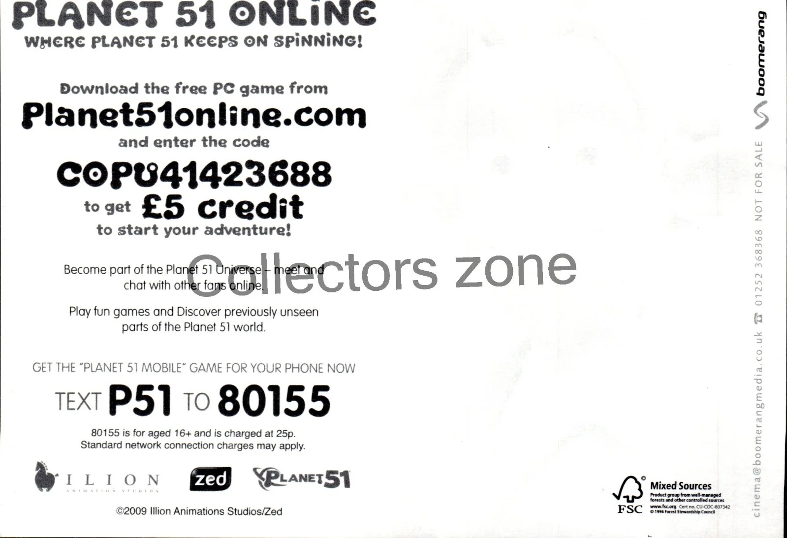 Film Planet 51 Advertising lobby Card 2 sided postcard sized 5x4 inch, изображение 2