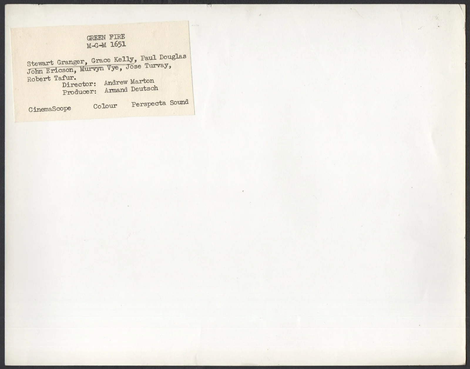 GREEN FIRE 1954 Stewart Granger, Grace Kelly 10x8 STILL, изображение 2