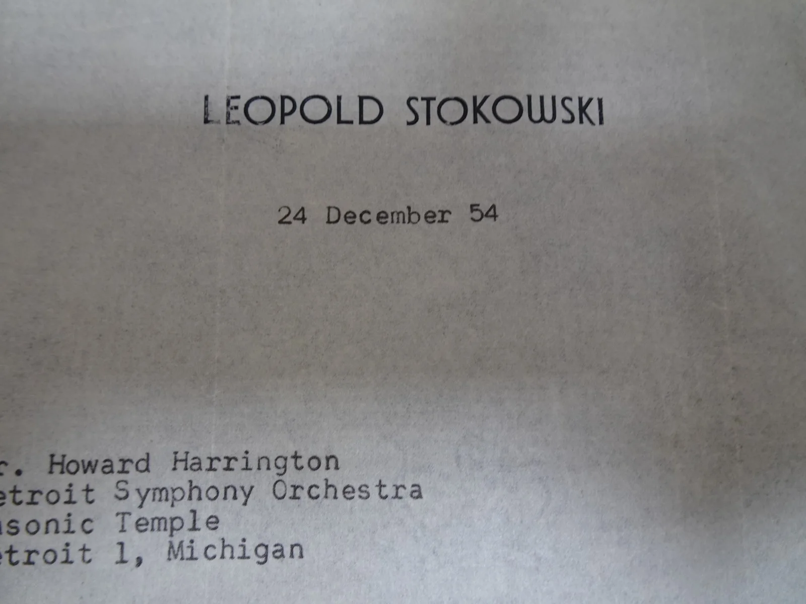 Leopold Stokowski — Leopold Stokowski British Conductor Autograph Letter Symphony Manager 12/24/54, изображение 2