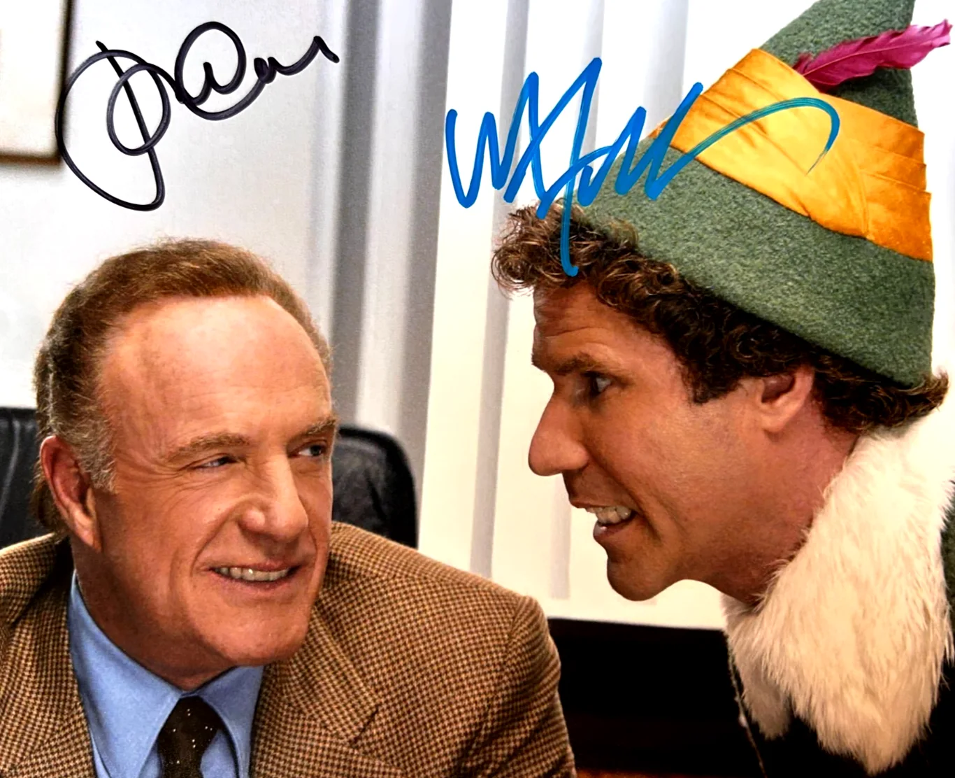 Will Ferrell, James Caan — ELF: Signed [Will Ferrell, James Caan] 8x10" Original Authentic Autographs w/COA