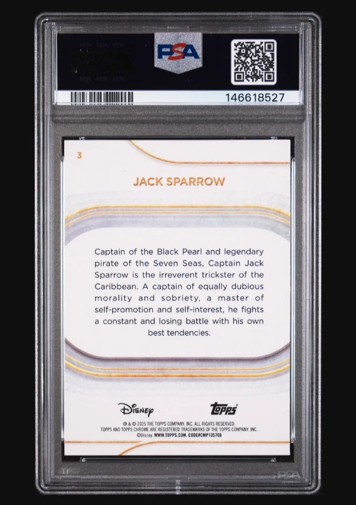 Johnny Depp — 🔥JOHNNY DEPP SIGNED AS JACK SPARROW–2025 TOPPS CHROME DISNEY PSA/DNA AUTO RARE, image 3