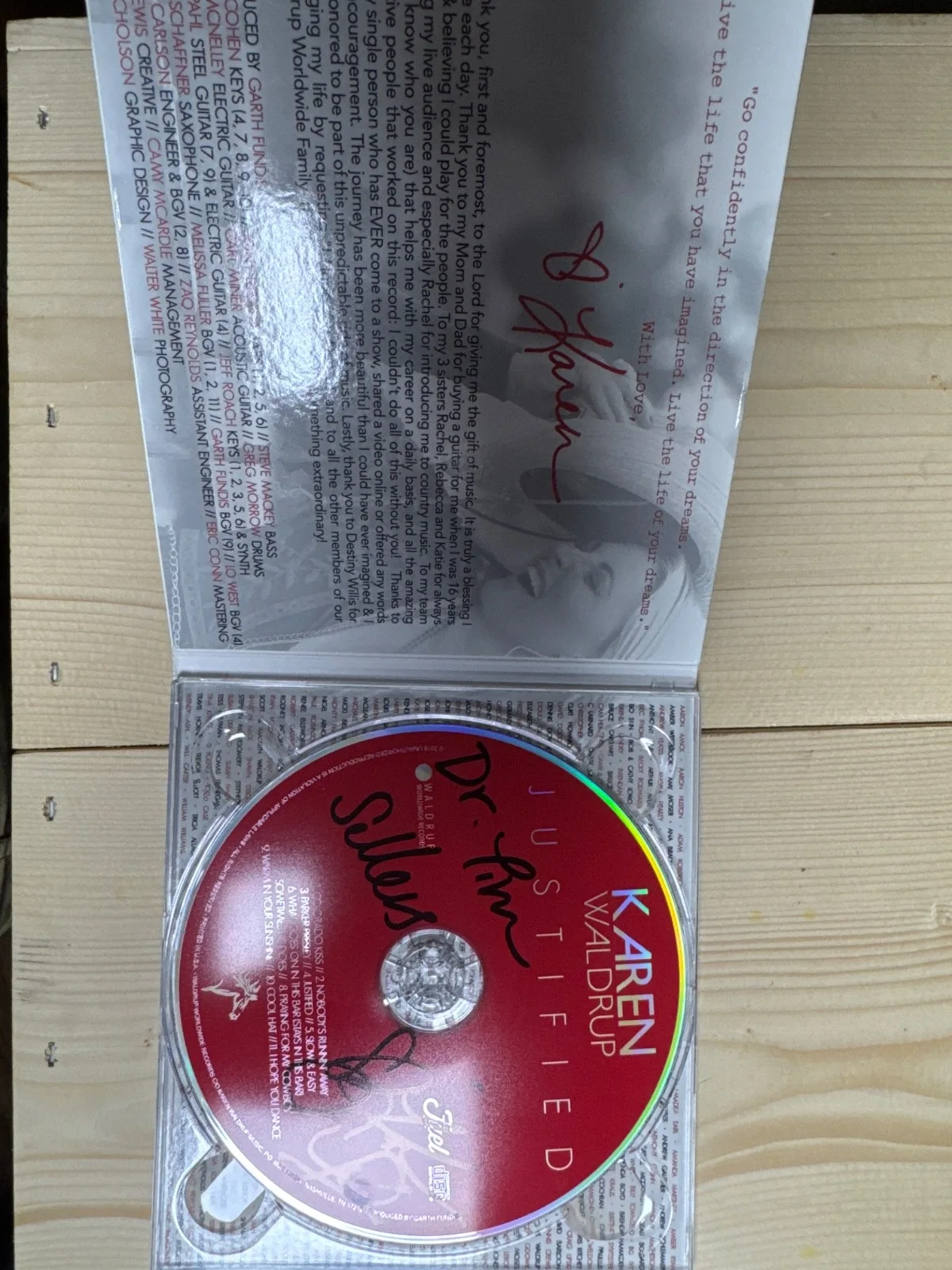 Karen Waldrup Justified Signed CD, image 2