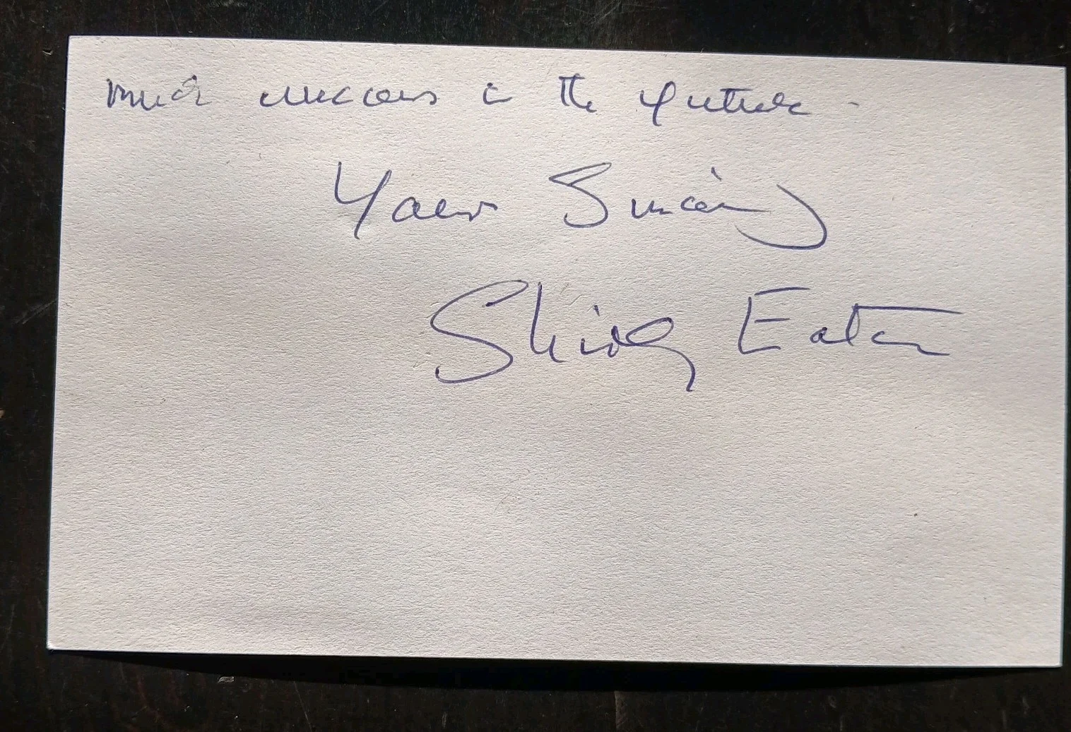 shirley eaton — shirley eaton signed 3x5 index card original 007 goldfinger autograph