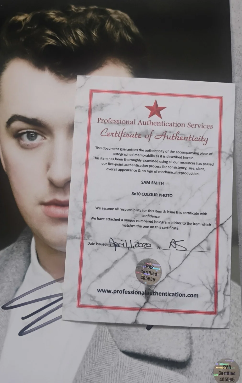 Sam Smith Hand Signed 8x10 Photo COA - NO US TARIFFS, image 4