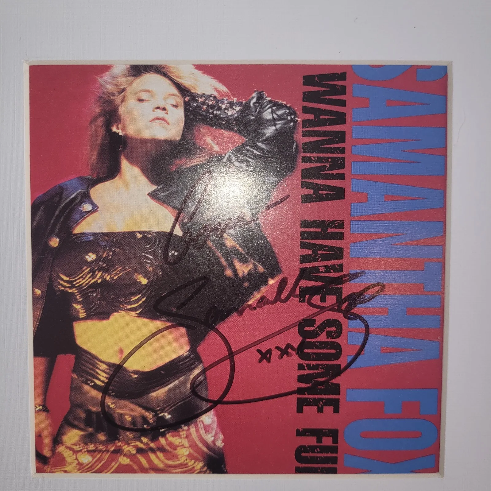 FRAMED Samantha Fox Signed Autographed Insert & Disc Cd I Wanna Have Some Fun, image 3