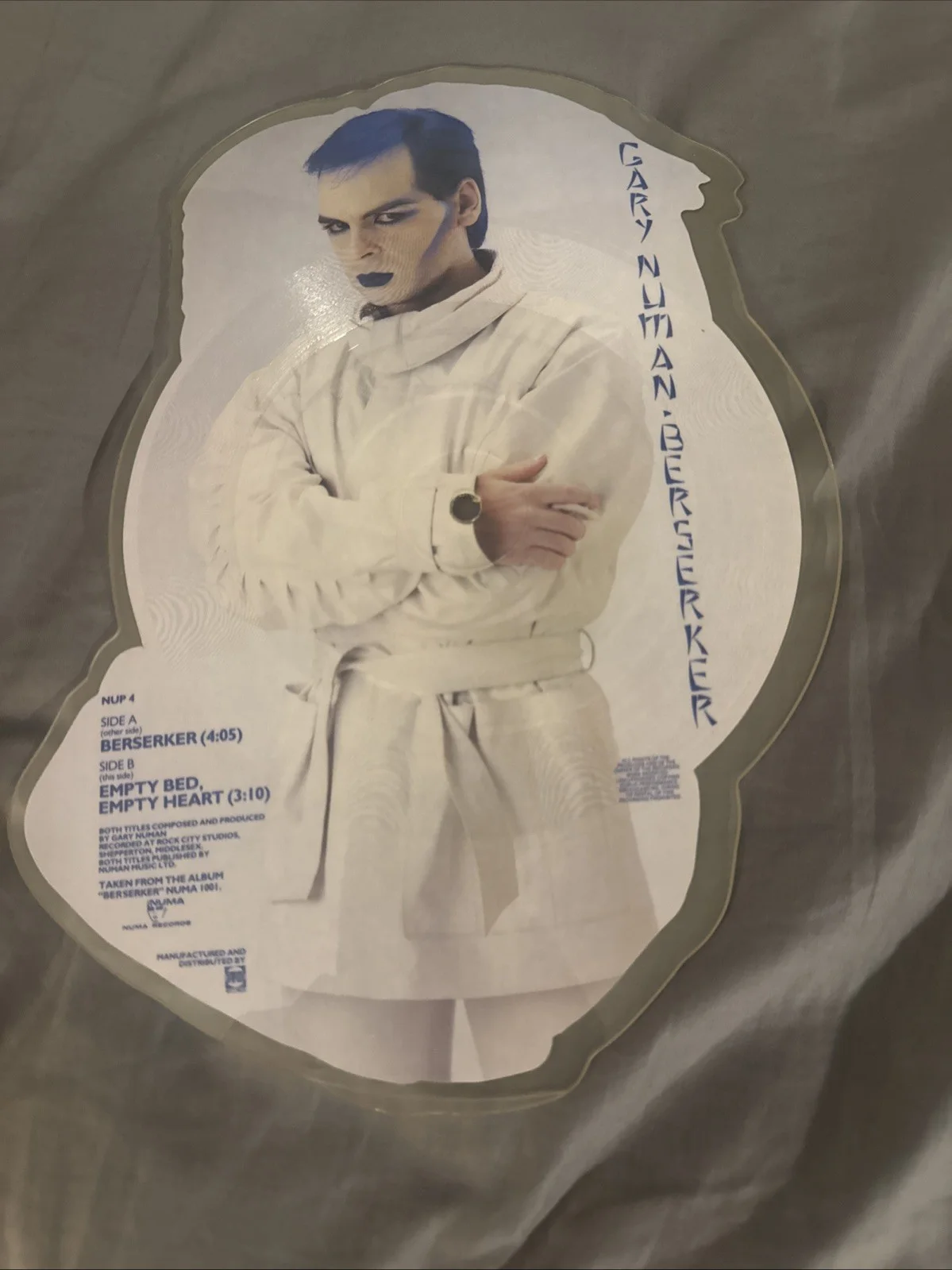 Gary Numan Signed Autographed Berserker Record Picture Disc Shaped Picture Disc, изображение 5