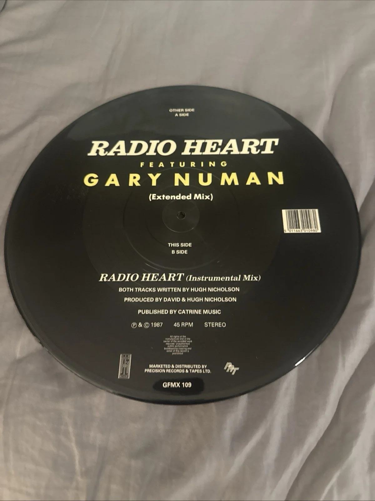 Gary Numan Signed Autographed Radio Heart Record Picture Disc Proof Picture, image 3