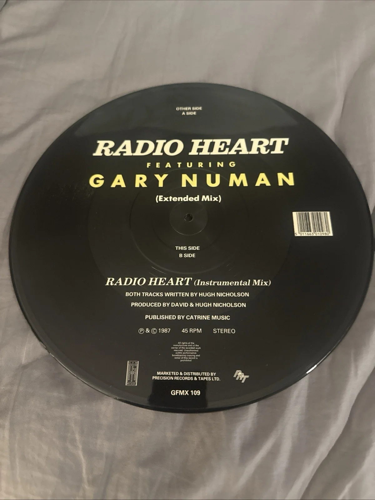 Gary Numan Signed Autographed Radio Heart Record Picture Disc Proof Picture, image 4