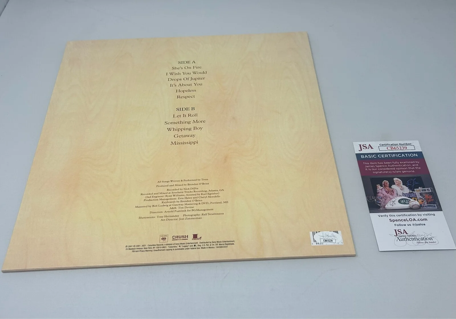 Pat Monahan signed Train Drops of Jupiter Album JSA COA, изображение 2