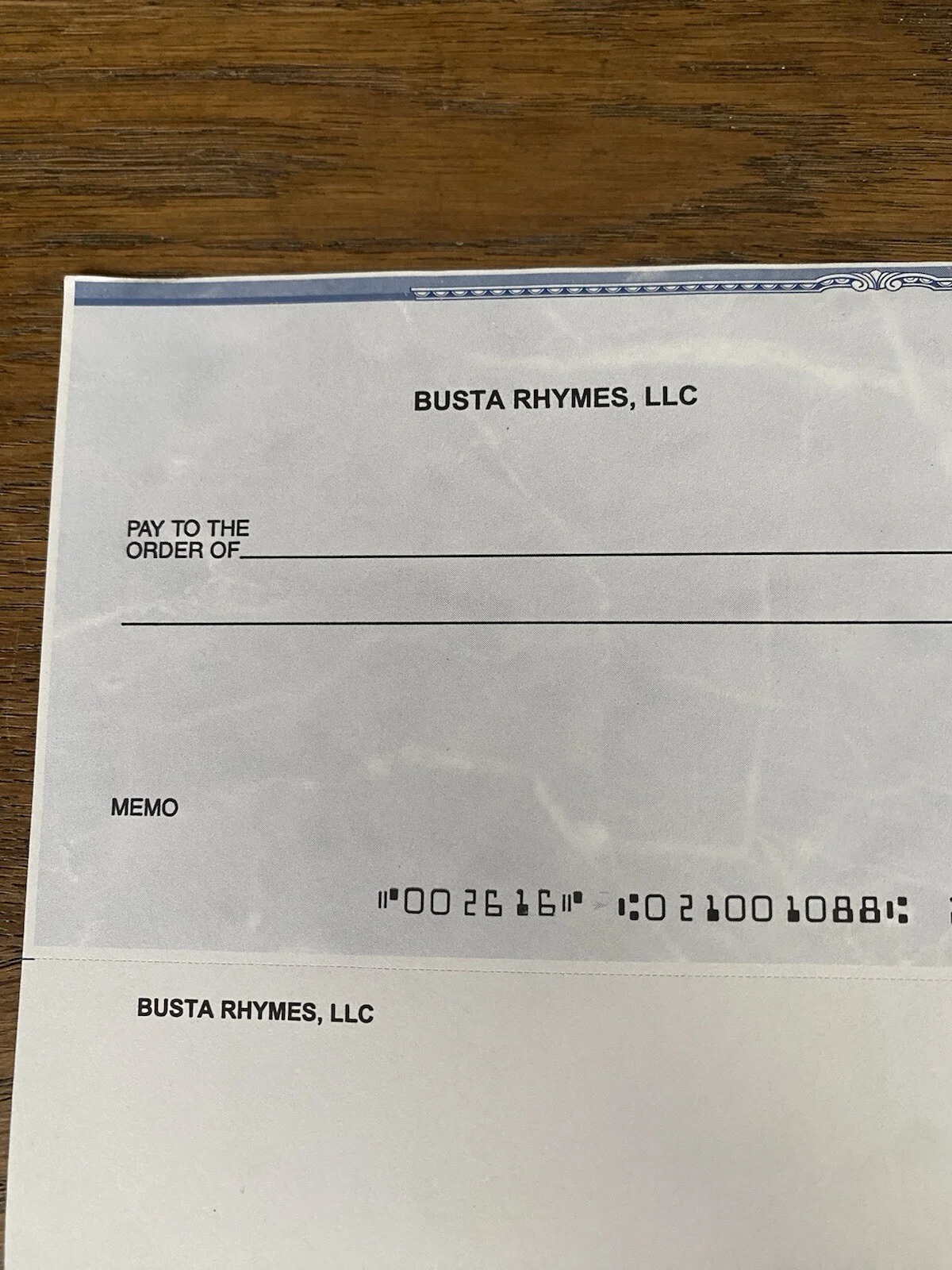 Original Busta Rhymes Authentic Blank Check - Flip Mode Rap Hip Hop, image 2