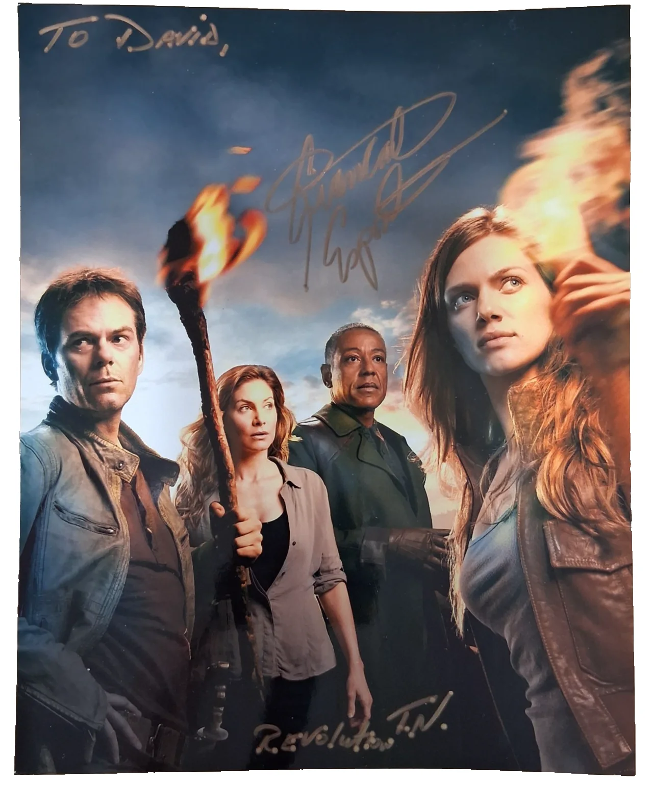 Giancarlo Esposito — Giancarlo Esposito Signed 8x10 Metallic Photo –Revolution TV Personalized David
