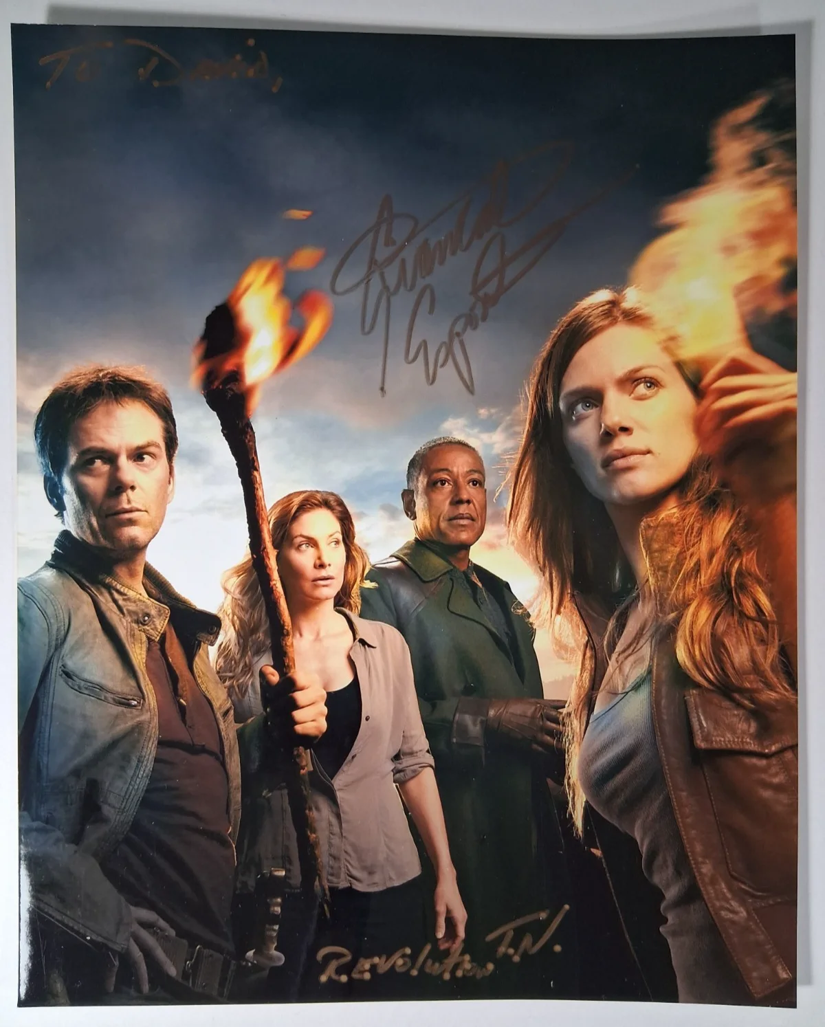 Giancarlo Esposito — Giancarlo Esposito Signed 8x10 Metallic Photo –Revolution TV Personalized David, image 2