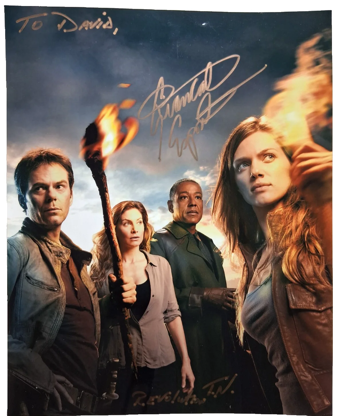 Giancarlo Esposito — Giancarlo Esposito Signed 8x10 Metallic Photo –Revolution TV Personalized David, image 3