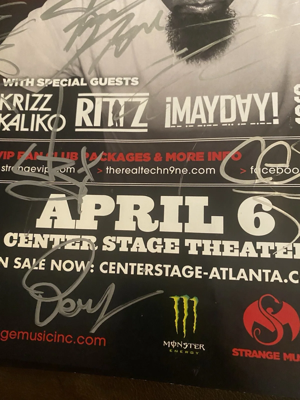 Tech N9ne signed Autographed Atlanta Show Poster With All Performers 11x17 Rare, image 5