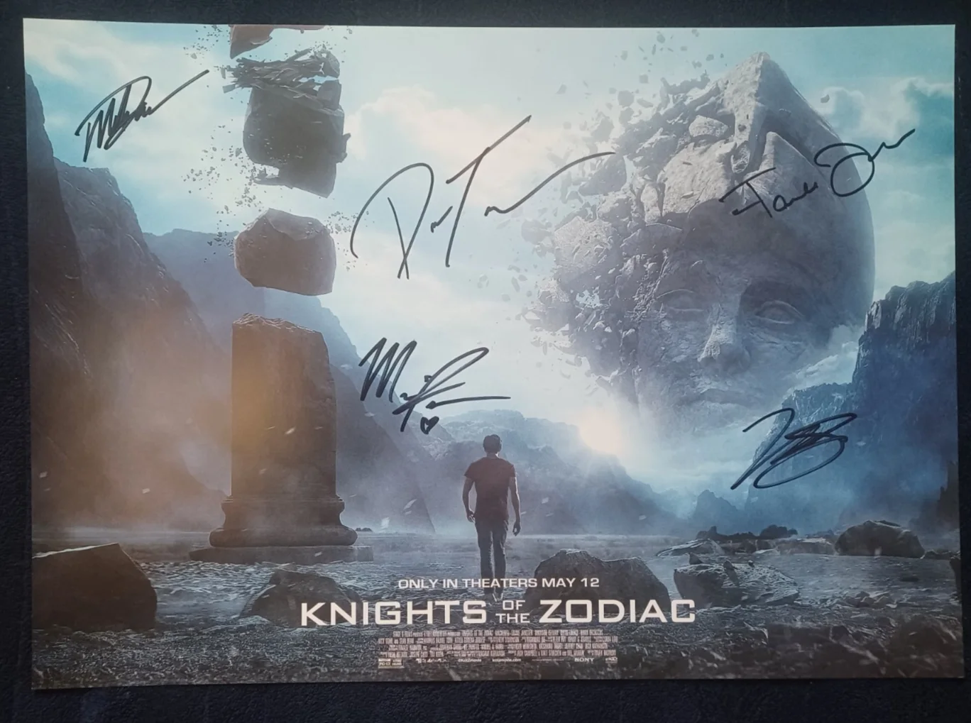 Famke Janssen, Mark Dacascos, Madison Iseman, Nick Stahl — Knights of the Zodiac Cast Signed Poster WonderCon 2023 Janssen Dacascos Iseman