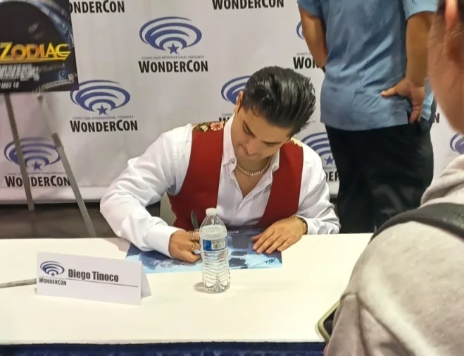 Famke Janssen, Mark Dacascos, Madison Iseman, Nick Stahl — Knights of the Zodiac Cast Signed Poster WonderCon 2023 Janssen Dacascos Iseman, изображение 5