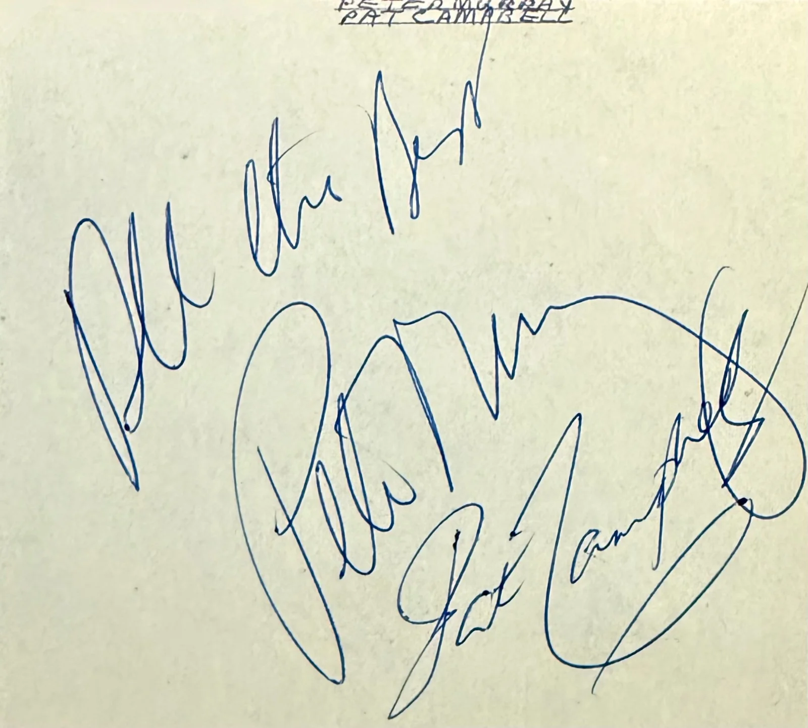 Pete Murray, Pat Campbell — PETE MURRAY & PAT CAMPBELL Dual Signed Autograph 4x5 ALBUM PAGE BBC Disc Jockey, изображение 3