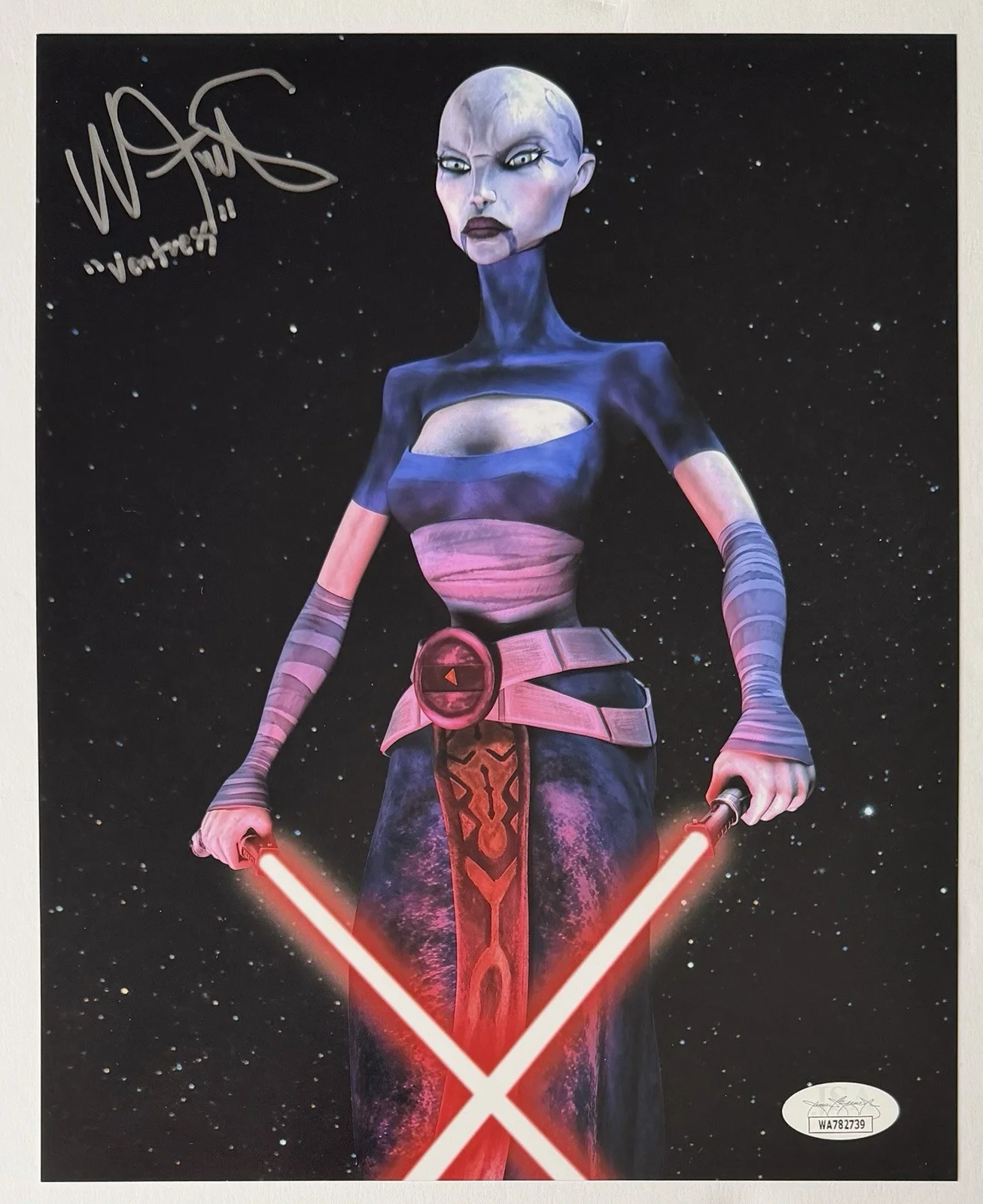 Nika Futterman — NIKA FUTTERMAN SIGNED • JSA WITNESS • STAR WARS CLONE WARS ASAJJ VENTRESS PHOTO