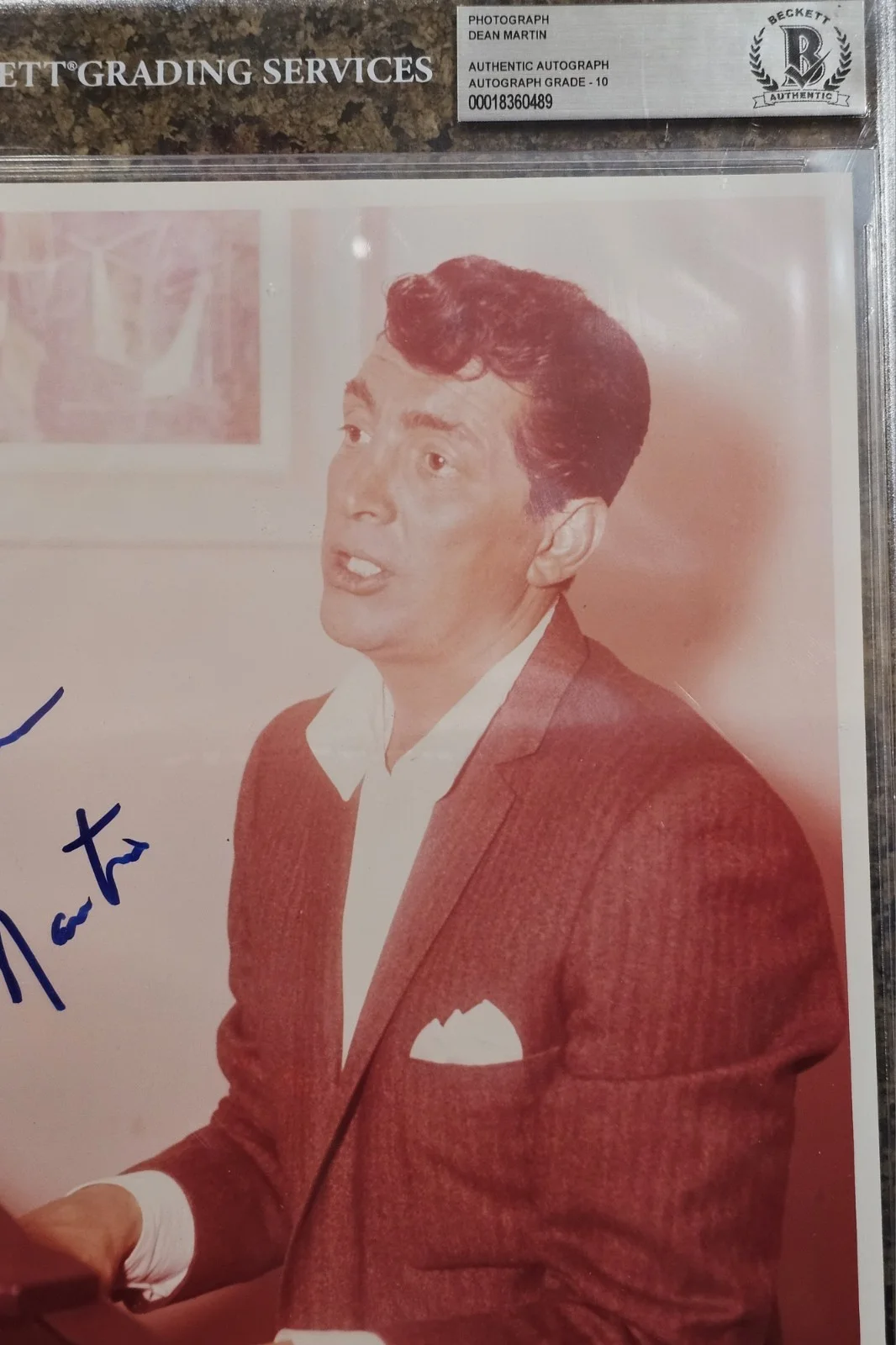 Dean Martin Signed Photograph 8 by 10 GEM MINT 10 Beckett COA Autograph, изображение 2