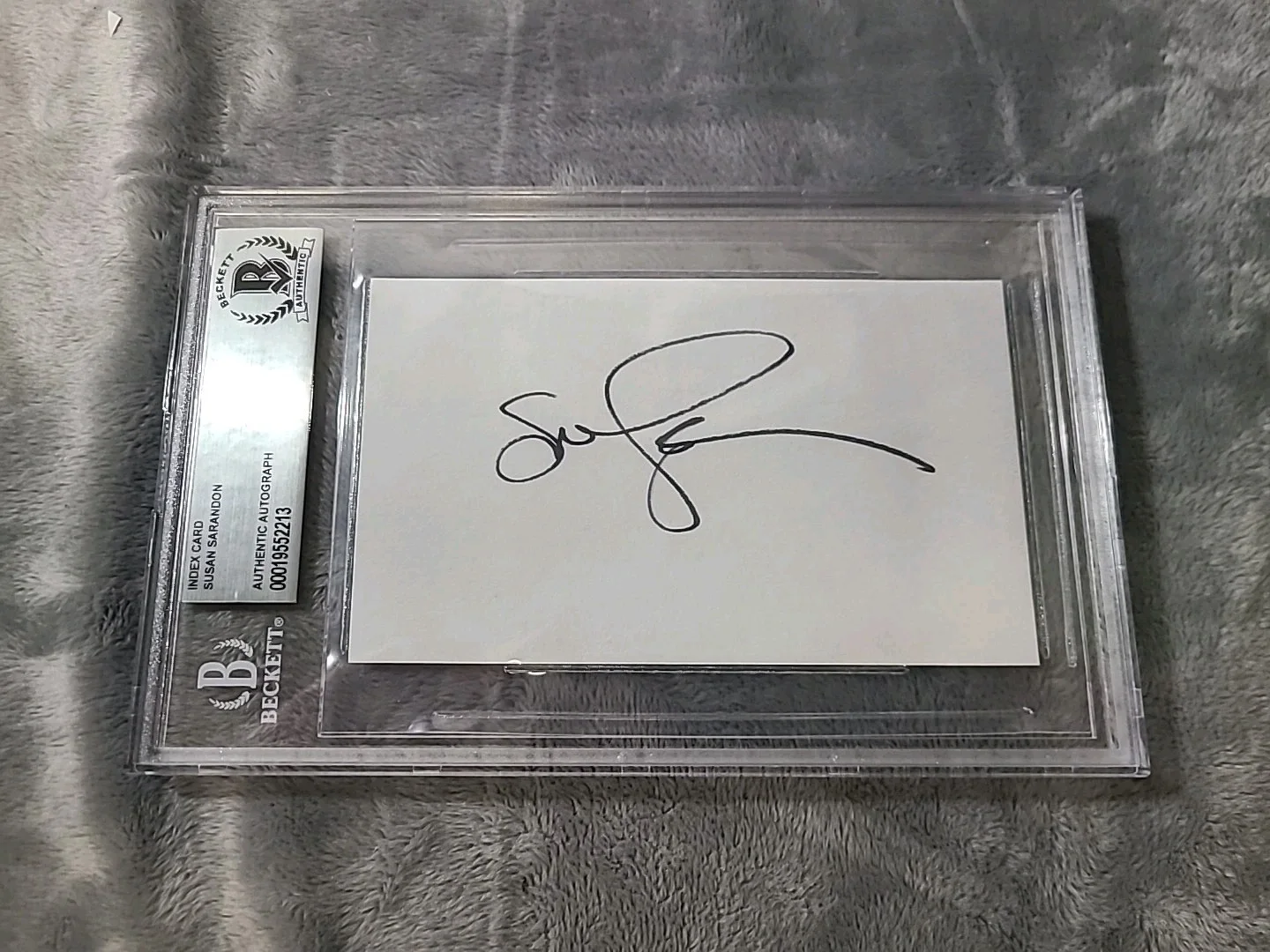 Susan Sarandon Signed Index Card Bull Durham Rocky Horror, image 2