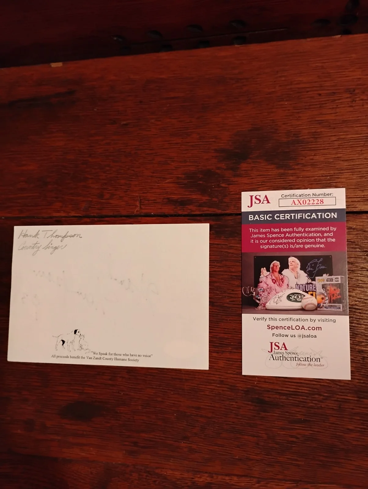 Hank Thompson Signed Autographed 3x5 Card Country Music Star W/JSA, изображение 2