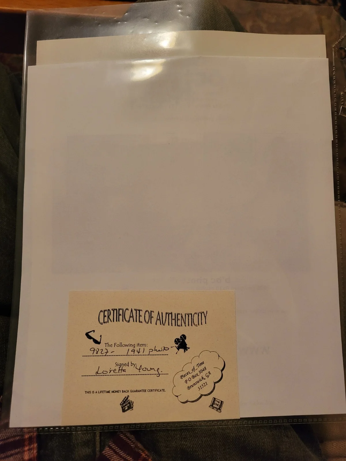 Loretta Young — Loretta Young Autographed Signed Photo 1941 Pieces of Time COA, изображение 2