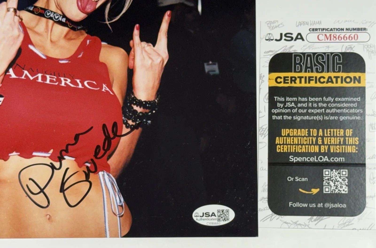 Puma Swede JSA COA Signed 8x10 PHOTO Sexy ADULT STAR AUTOGRAPH Naughty Candid, изображение 2