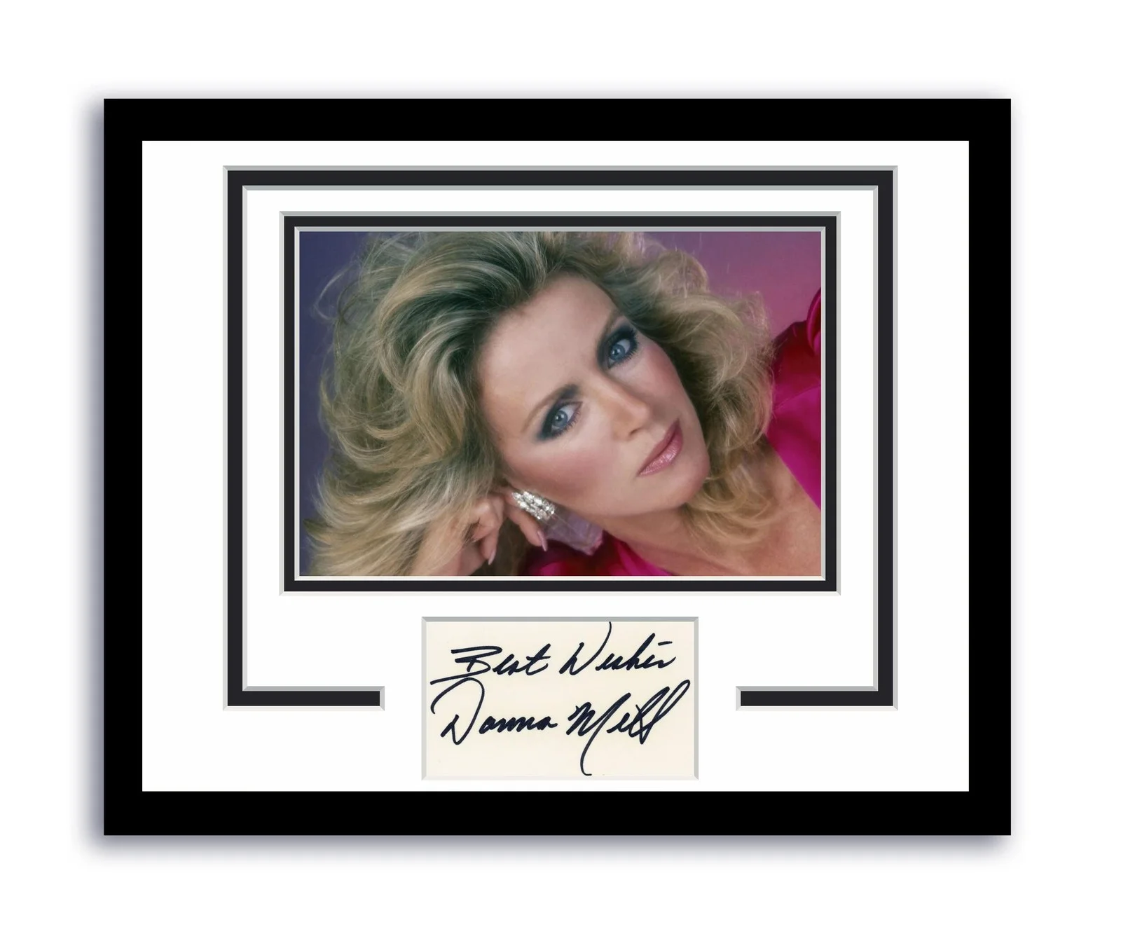 Donna Mills — Knots Landing Donna Mills Autographed 11x14 Framed Photo Abby Cunningham ACOA