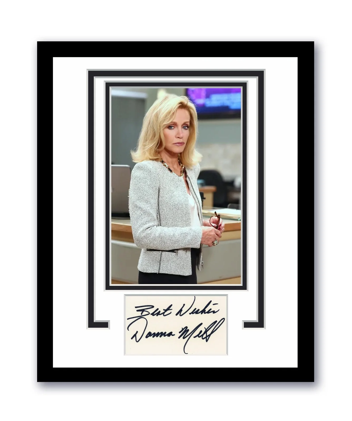 Donna Mills — General Hospital Donna Mills Autographed 11x14 Framed Photo Madeline Reeves ACOA